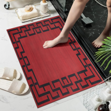 (40 X 60 cm_Bath Mat, Red Black) Luxury Soft Rugs Large Runner Rug Non Slip Door Mats