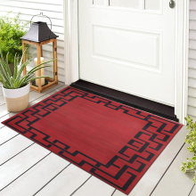 (60 X 110 cm_Door Mat, Red Black) Luxury Soft Rugs Large Runner Rug Non Slip Door Mats