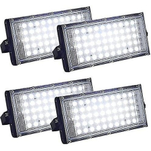4 Pack Ultra Bright Ip66 Waterproof Outdoor Led Flood Lights For Yard, Garage, Sports Field (50w)
