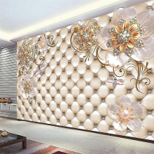Custom Any Size 3d Mural Wallpaper European Style Crystal Flower Photo Wall Painting Living Room Theme Hotel Luxury Decor Wall