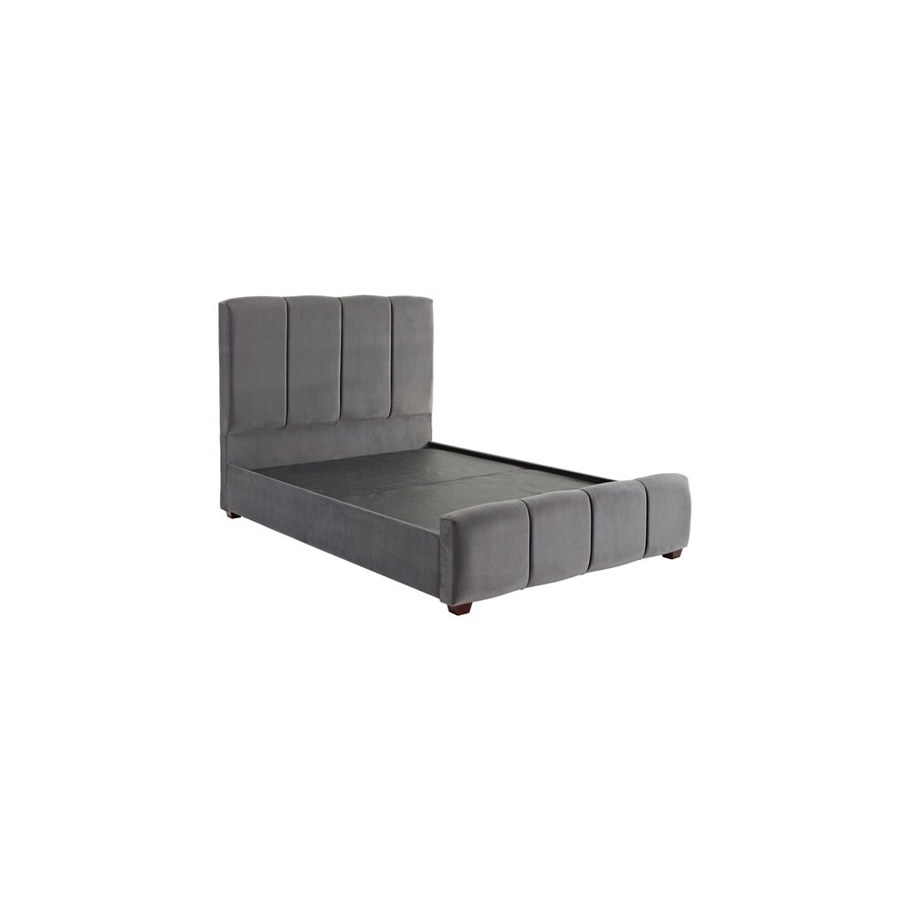 DS Living Chloe Panel Upholstered Bed Frame Steel Grey
