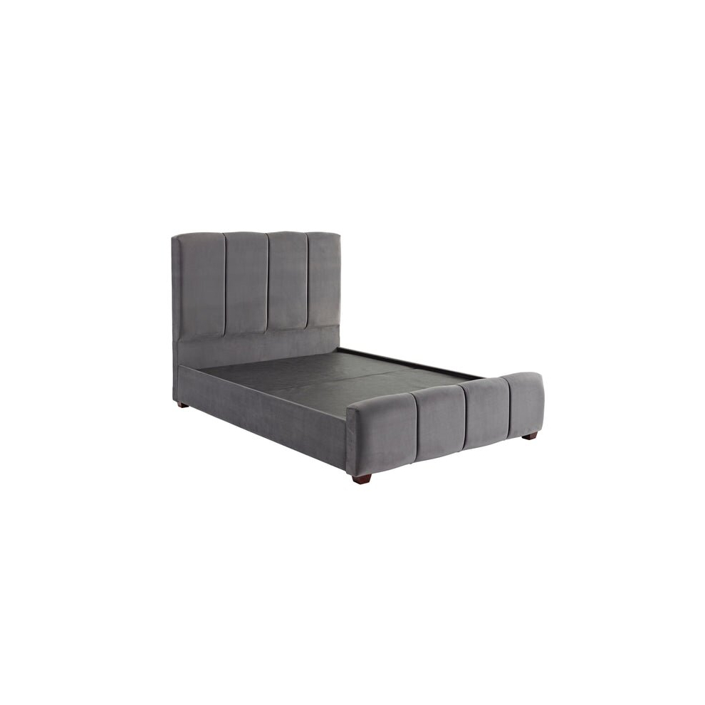 DS Living Chloe Panel Upholstered Bed Frame Steel Grey