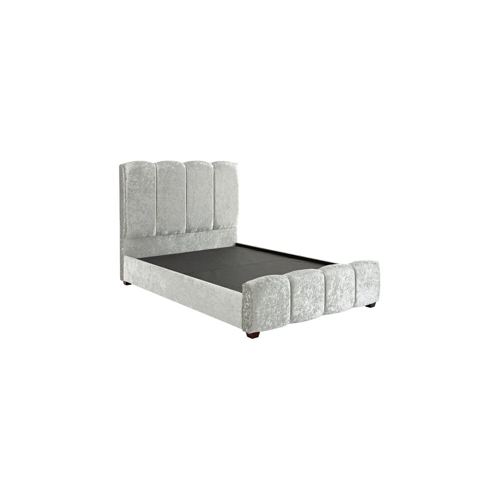 DS Living Chloe Panel Upholstered Bed Frame Bling Silver