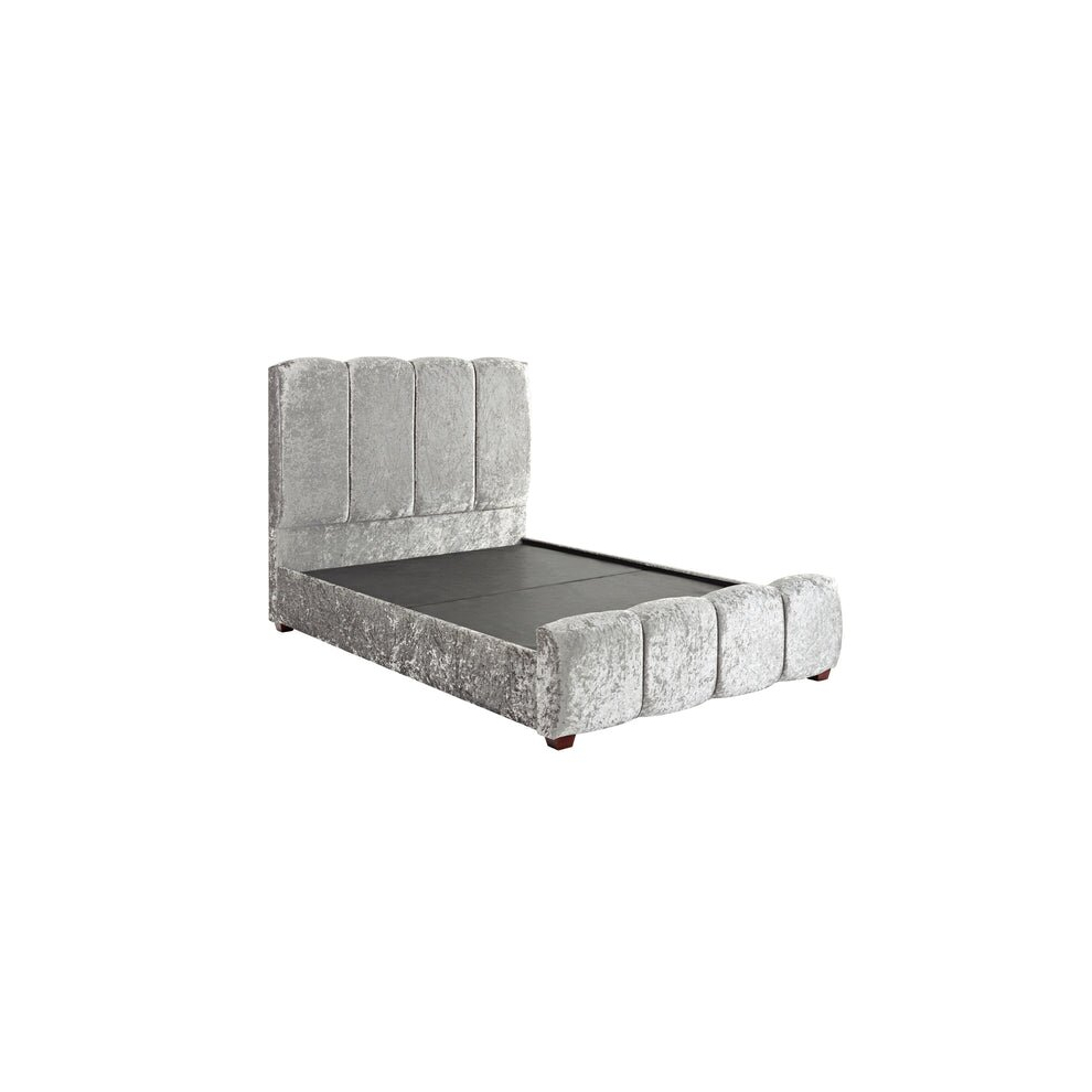 DS Living Chloe Panel Upholstered Bed Frame Bling Pewter