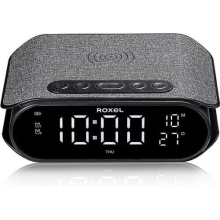 Roxel RAC-10 Bedside Alarm Clock With Super Fast Wireless Charging (5W/10W/15W) Black