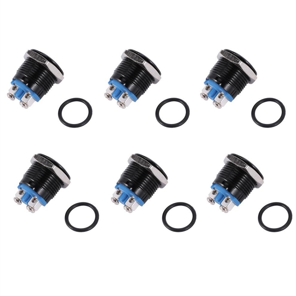 6X Horn Switch Horn Button Push Button Switch For Car 16Mm 12V 4762282442775