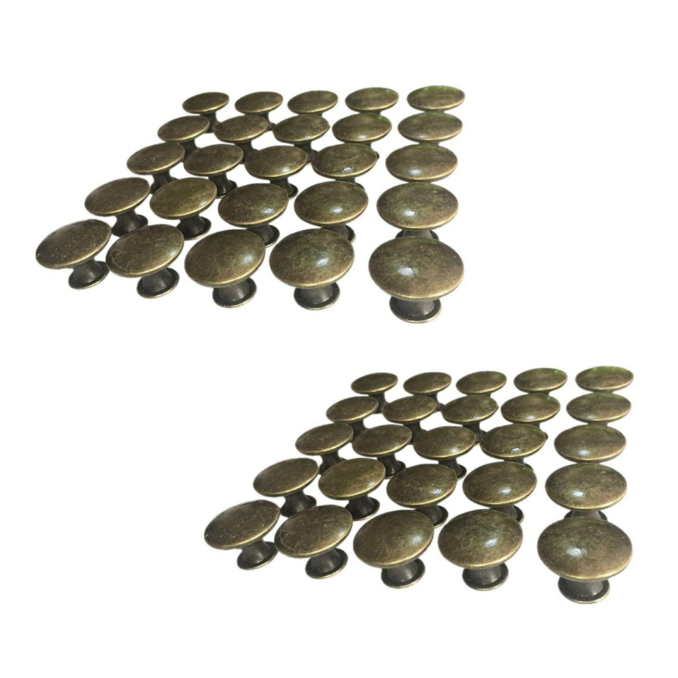 50Pcs Vintage Door Drawer Knobs 30Mm Antique Kitchen Cabinet Cupboard Handles, For Dresser And Cabinet, Old Bronze 4762282462933