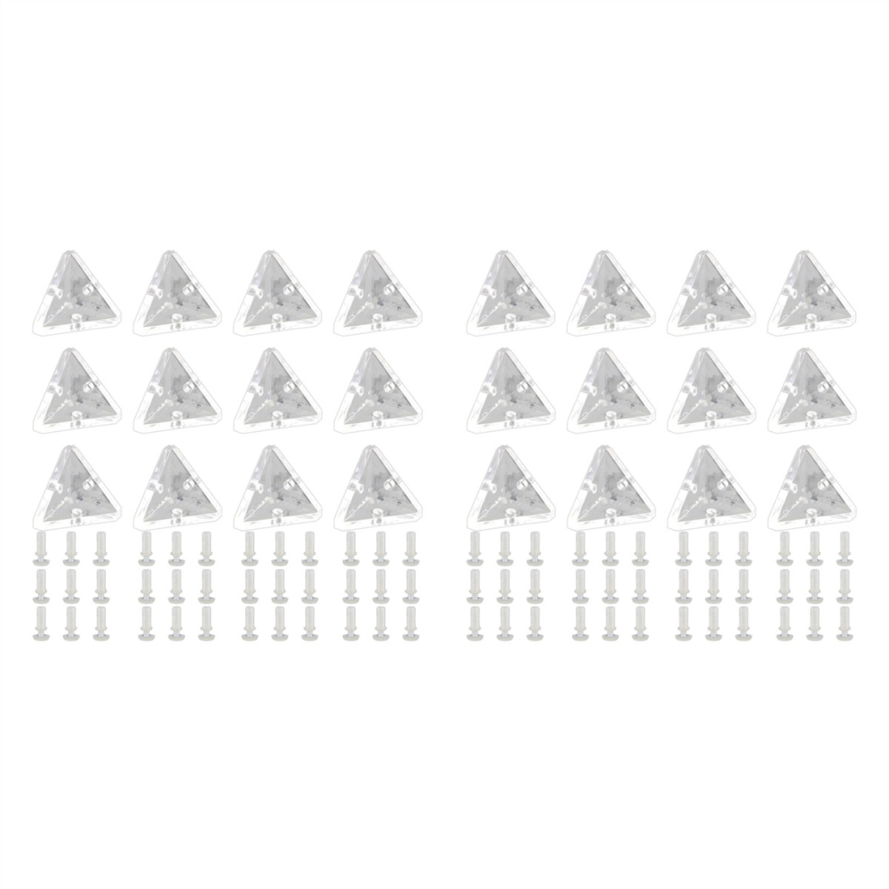 24Pcs Acrylic Corner Brackets With Semitransparent Screws Clear 3-Hole Right Angle Joint Brace Brackets 4762282445837