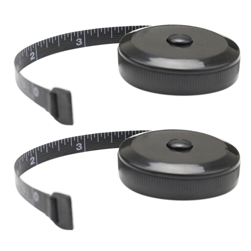 2X Tape Measure for Body Measuring Tape for Body Cloth Measuring Tape for Sewing Tailor (Retractable Dual Sided Black)