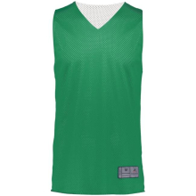 Adult Tricot Mesh 2.0 Reversible Jersey, Kelly & White - 2XL