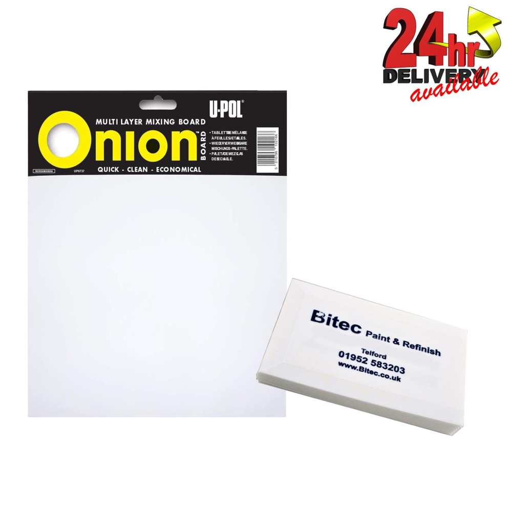 Upol Onion Board For Mixing Filler With Pack Of 10 Plastic Filler Spreader Cards 5060859872208