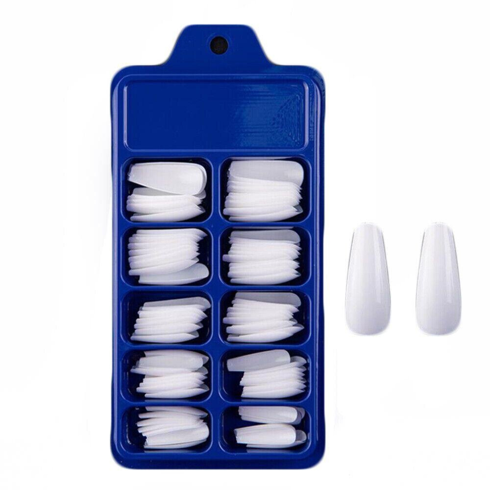 Northix White Nail Tips - Acrylic - 100 Pcs