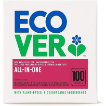 Ecover All in One Dishwasher Tablets, Lemon & Mandarin, Pack of 100