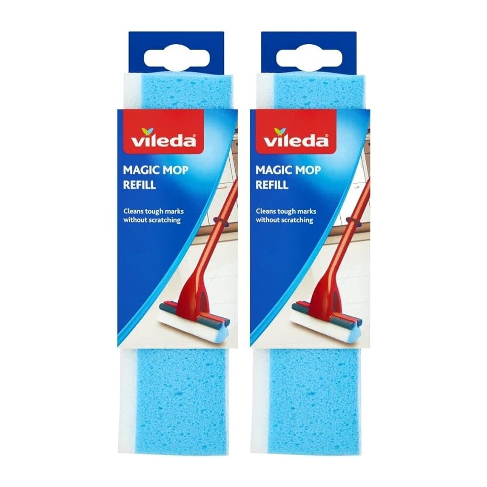 Vileda Magic Mop Refill, Pack of 2 Magic Mop Head Replacements, Authentic Vileda Mop Head