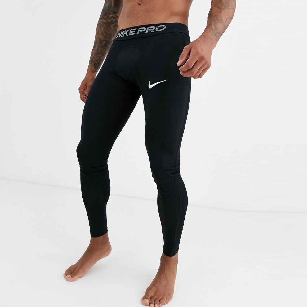 (2XL) Nike Mens Pro Training Fitted Running Black Tights 