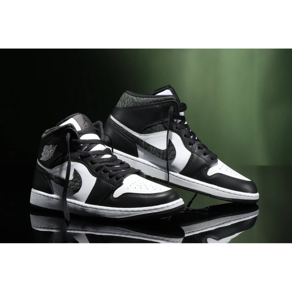 UK9=EU44=28CM) Nike Air Jordan 1 Mid SE Panda Elephant Men Casual