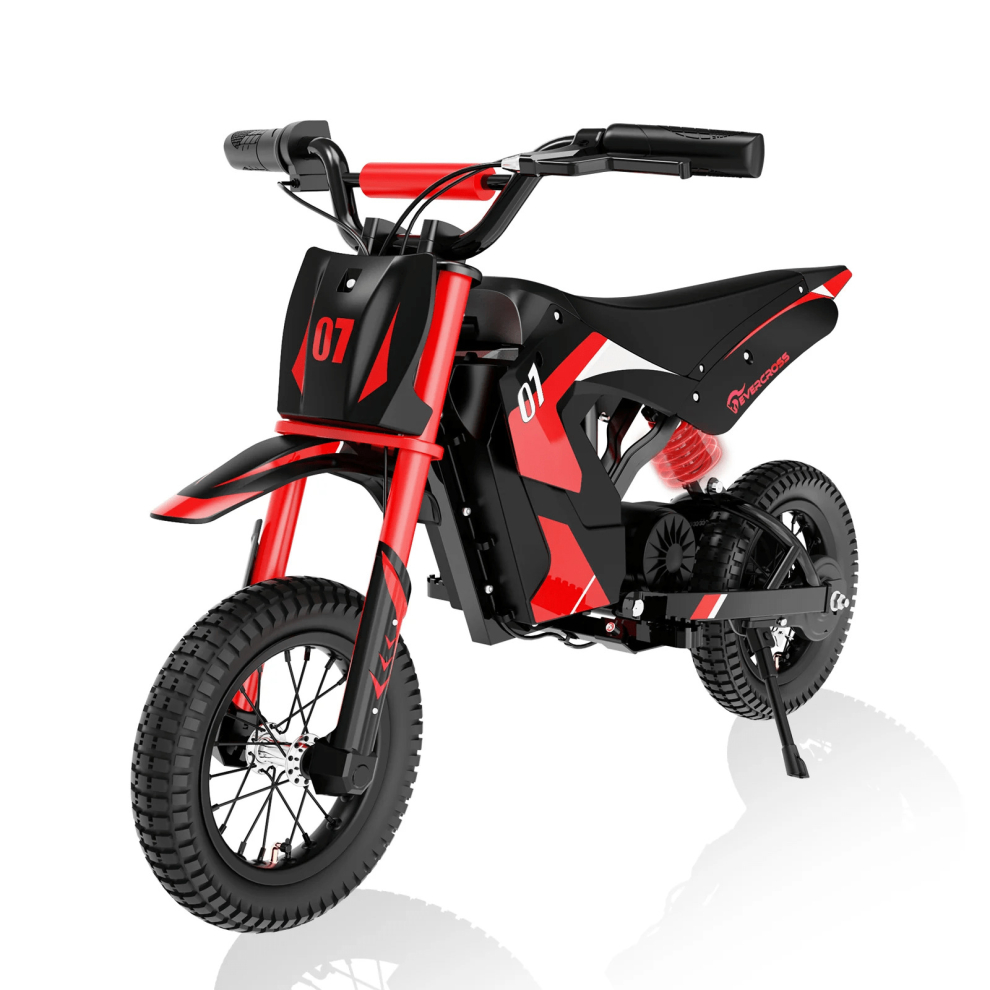 (Red) Electric Kids Motorcycle Ages 3-12 Dirt Bike Ride