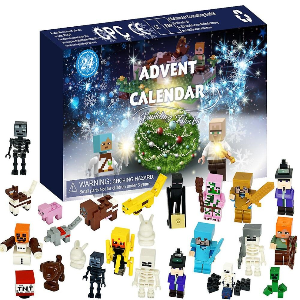 Minecraft 2023 Christmas Advent Calendar Minecraft Figures Toy Building Blocks 24 Days Countdown Surprise Blind Box Gift For Kids Fans