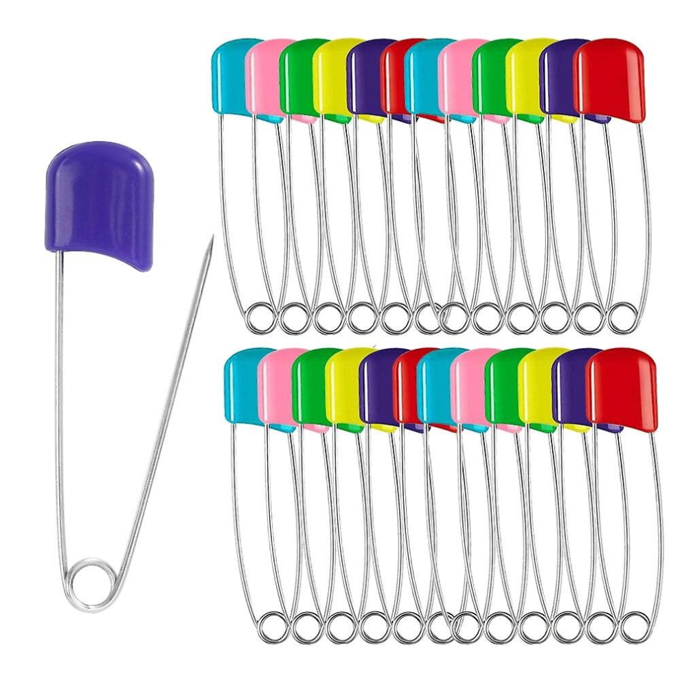 50 Pieces Diaper Pins - Baby Safety Pins With Plastic Head Cloth