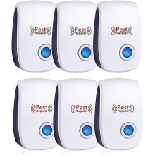 Ultrasonic Repellent, Ultrasonic Mouse Pack Of 6, Ultrasonic Mouse And Rat Effective Against Mice, Rats, Flies, Mosquitoes, Pest Insects, Spiders