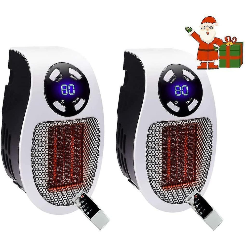 2 Pieces 500 Watt Ceramic Fan Heater Mini Fan Heater Economical Portable Space Heater Plug-in Heater