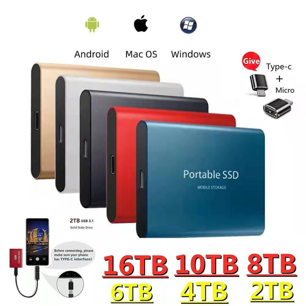 (, 1Tb) 2Tb 4Tb 8Tb 32Tb 64Tb Portable External Hard Drive Usb3.0 Ssd Silver 9444929272987