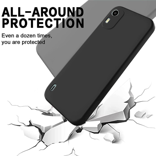 (Black) Liquid Silicone Phone Case For Nokia C12 / C12 Pro / C12 Plus 1