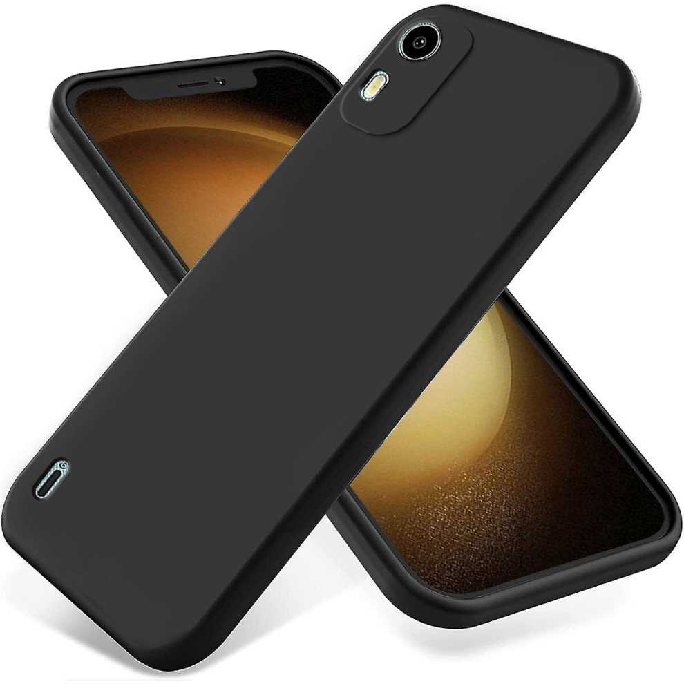 (Black) Liquid Silicone Phone Case For Nokia C12 / C12 Pro / C12 Plus Black