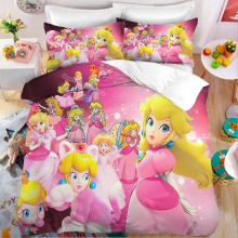 (EU Double-200x200cm, Mario-12) Super Mario Movie Quilt Cover Luigi Princess Peach Kids Bedding Set Boys Girls Duvet Cover Child Bedroom Bedclothes Pillowcase