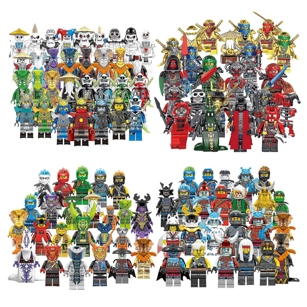 4 Set Of Ninjago Mini Figures Kai Jay Sensei Wu Master Building Blocks Toys_suning