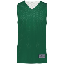 Adult Tricot Mesh 2.0 Reversible Jersey, Dark Green & White - 2XL