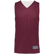 Adult Tricot Mesh 2.0 Reversible Jersey, Maroon & White - 2XL