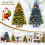 Costway 6FT Pre-Lit Artificial Christmas Tree Snowy Xmas Tree 11 Lighting Modes 2