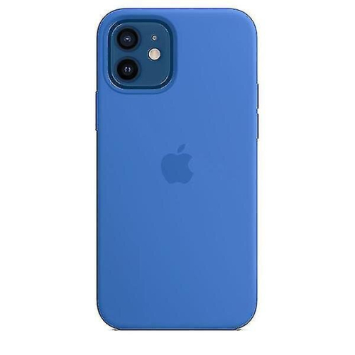 (Blue) Silicone Phone Case With Magsafe For Iphone 12