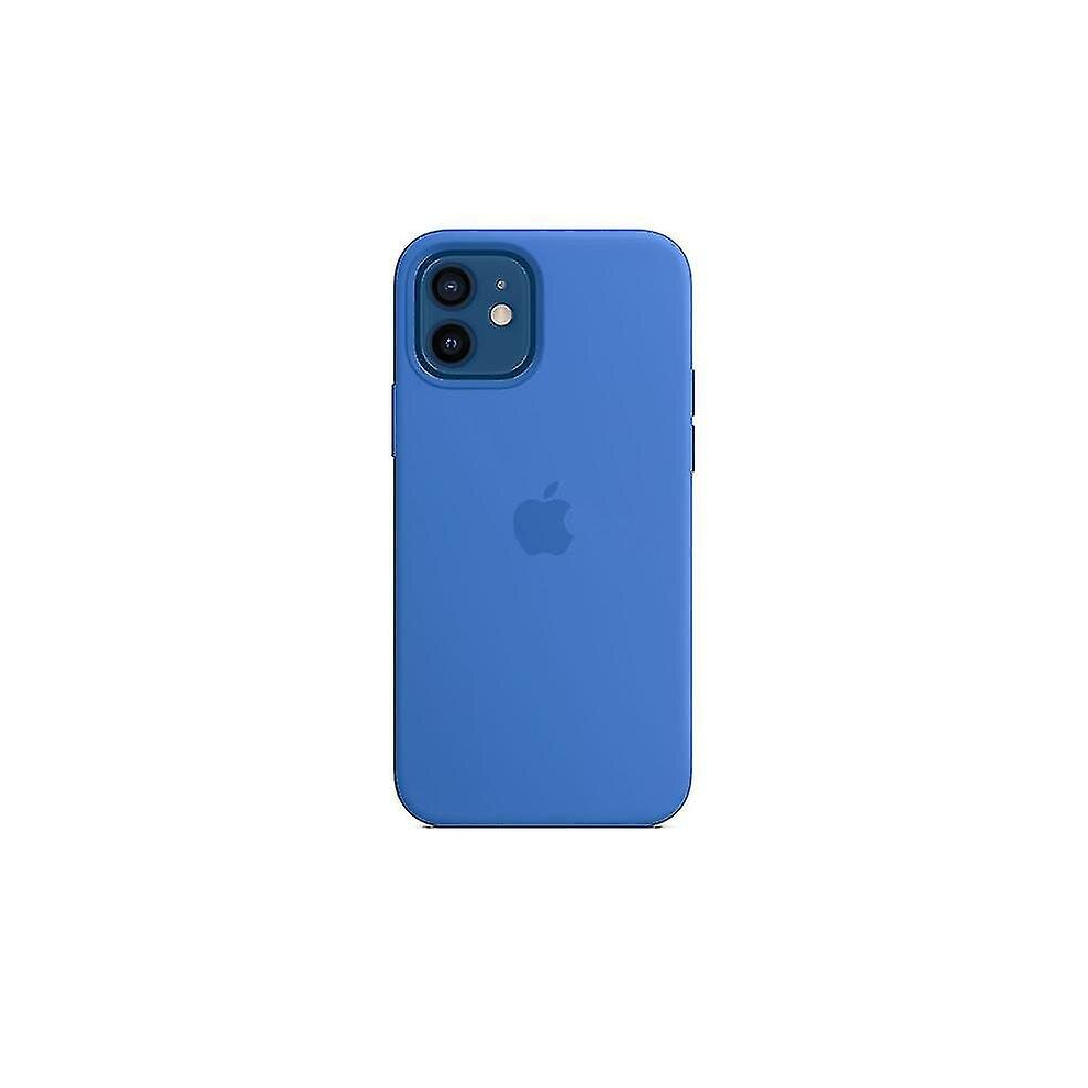 (Blue) Silicone Phone Case With Magsafe For Iphone 12