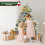 Costway 4.5FT Pre-Lit Flocked Christmas Tree Snowy Xmas Tree w/ 150 LED Lights 8