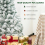 Costway 4.5FT Pre-Lit Flocked Christmas Tree Snowy Xmas Tree w/ 150 LED Lights 6