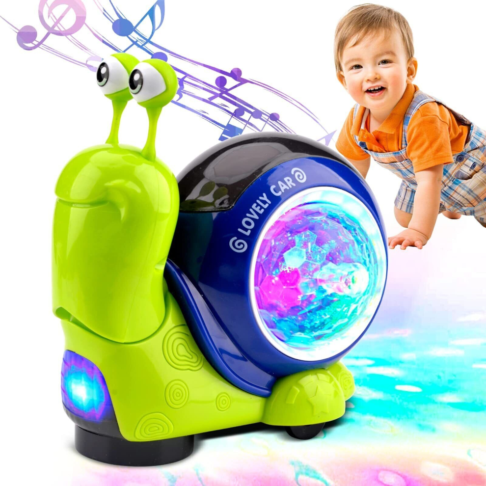 Electric Crawling Snail Toy with Music & Light Baby Interactive Toys