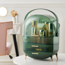 (Transparent Green) Make Up Cosmetic Organiser Tidy Storage with Handle Drawers