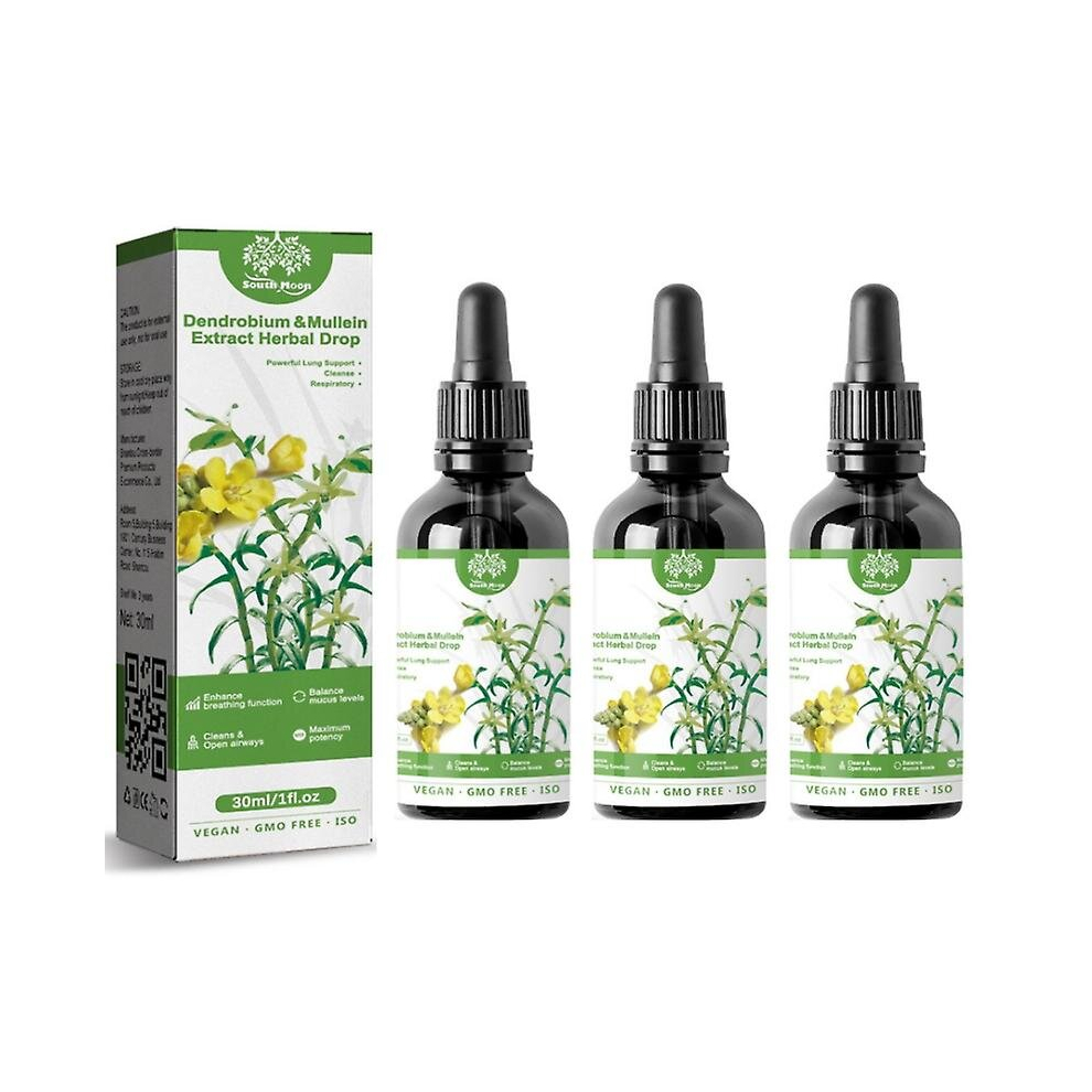 3pcs Dendrobium Mullein Extract - Powerful Lung Cleanse Respiratory Herbal Drop