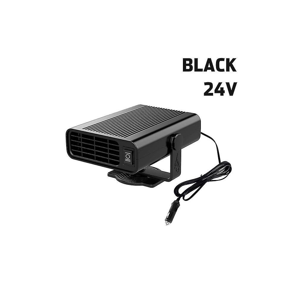 ( 24V) Jwl-Car Heater 12V/24V 500W Portable 360 Degree Adjustable Electric Heater Cooling Fan Air Purifier Windscreen Defogging Defroster Black 9444929336979