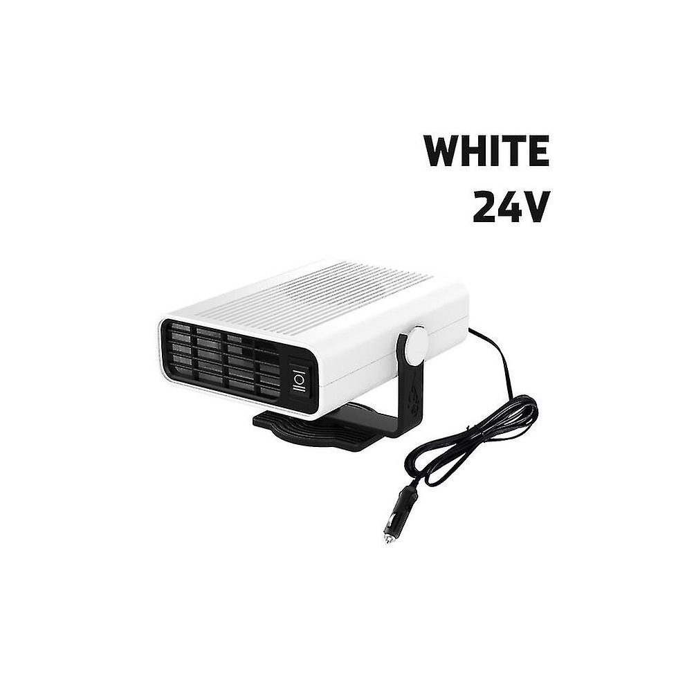 ( 24V) Jwl-Car Heater 12V/24V 500W Portable 360 Degree Adjustable Electric Heater Cooling Fan Air Purifier Windscreen Defogging Defroster White 9444929336948