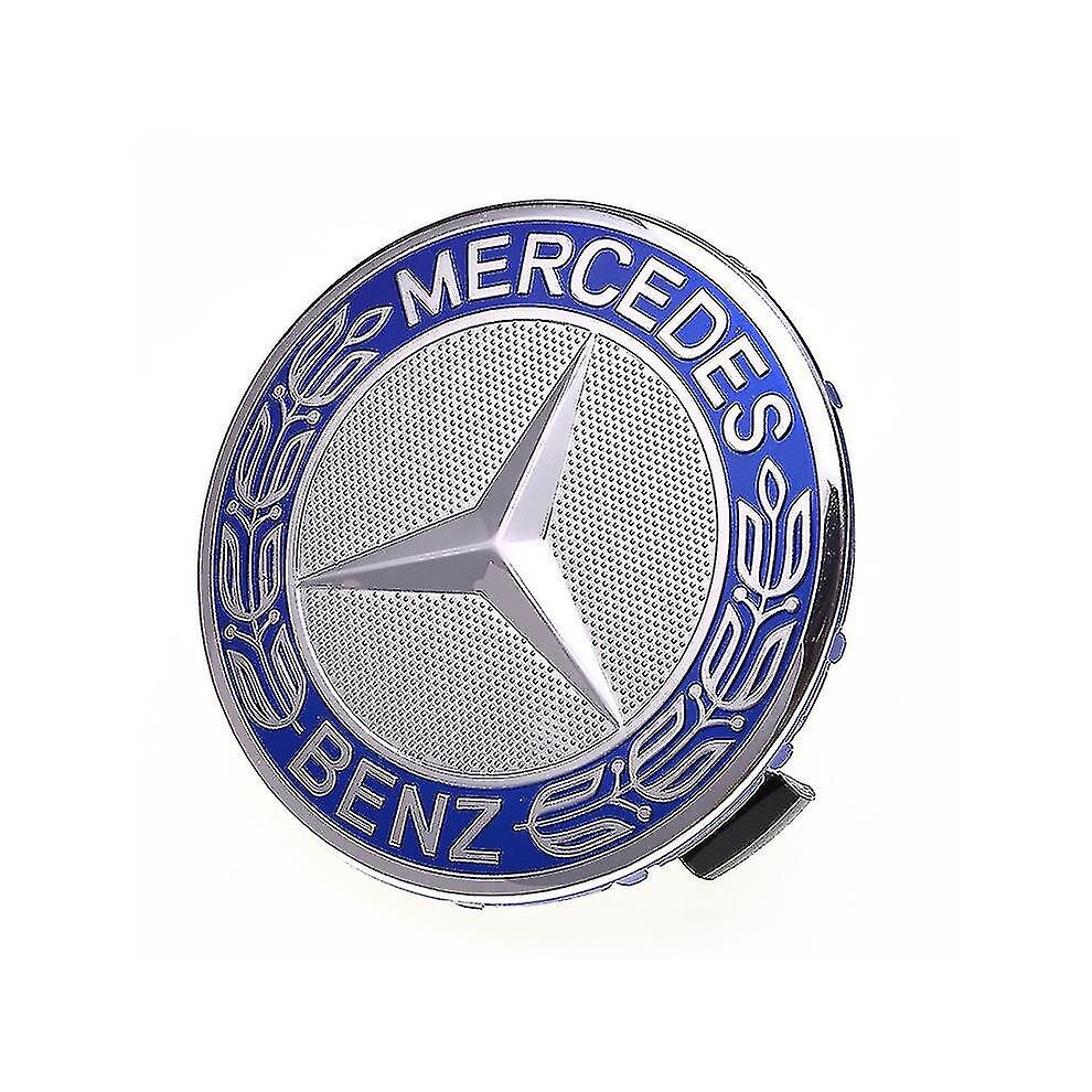 Auspicious-4pc 75mm Center Wheel Caps Rim Emblem Logo Blue For Mercedes Benz