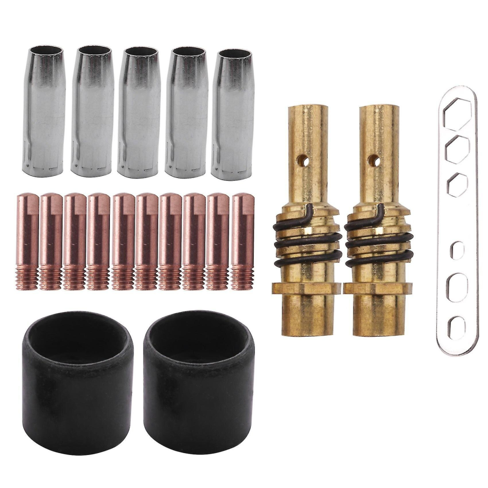 20Pcs Nozzles Contact Tips Holders Mig Welder Consumable Accessory For 15Ak Mb15 Mig Co2 Welding To 9444929346411