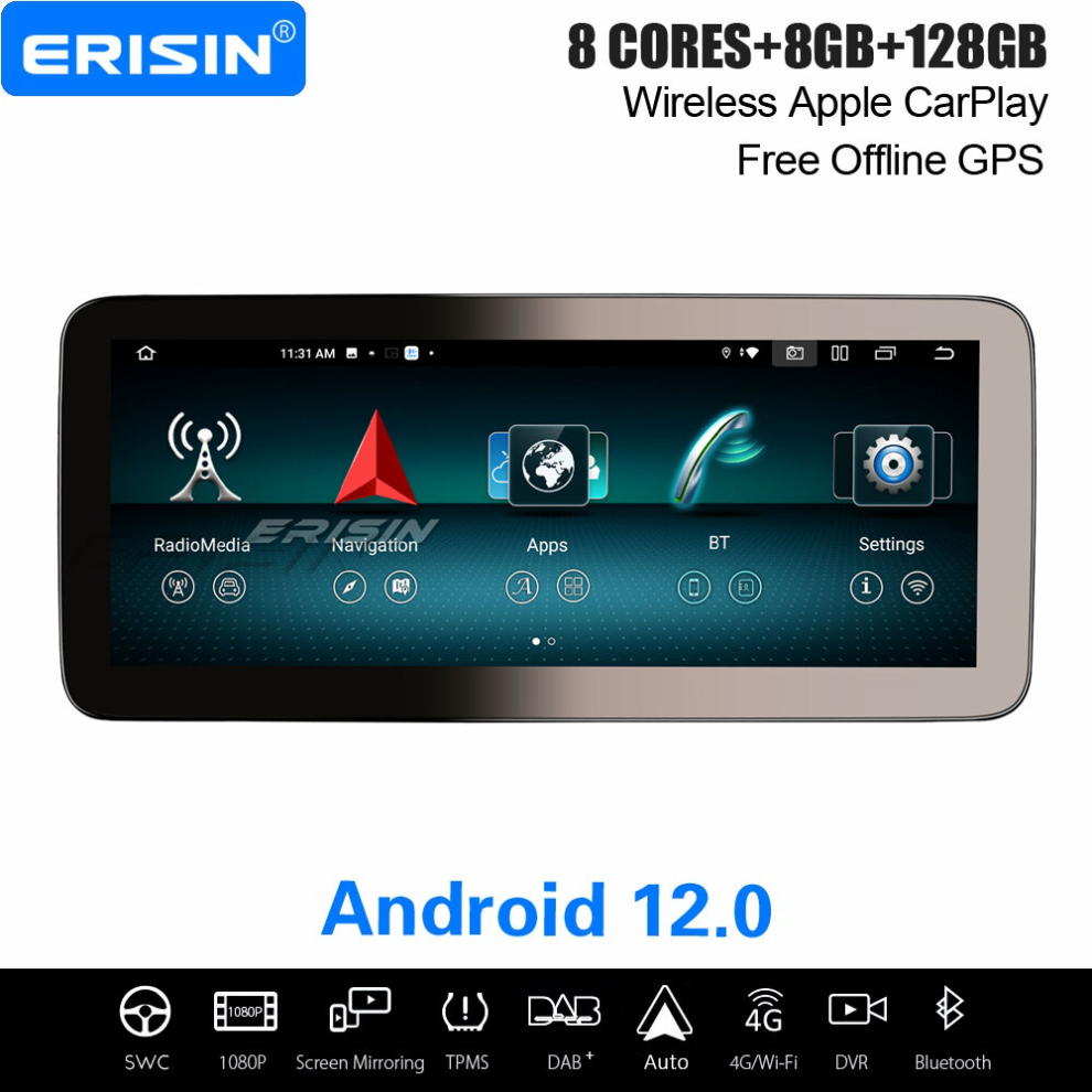 12.3" Ips 8-Core Android 12 Car Stereo For Mercedes A/Gla/Cla/G-Class W176 X156 Ntg 4.5/4.7 Dab+ Satnav Carplay Wifi 8Gb+128Gb 737655236866