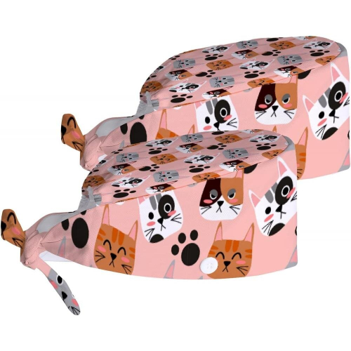 Gourd-Shaped Working Caps With Upgrade Sweatband Adjustable Hats Working Cap With Button Sugar Skulls Unisex Head Cover