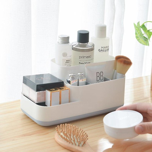 Bathroom Easy-store Caddy- White/grey, 11.9 X 13 X 23 Cm 2