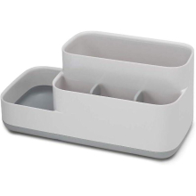 Bathroom Easy-store Caddy- White/grey, 11.9 X 13 X 23 Cm