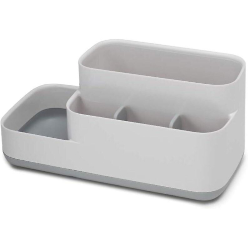 Bathroom Easy-store Caddy- White/grey, 11.9 X 13 X 23 Cm