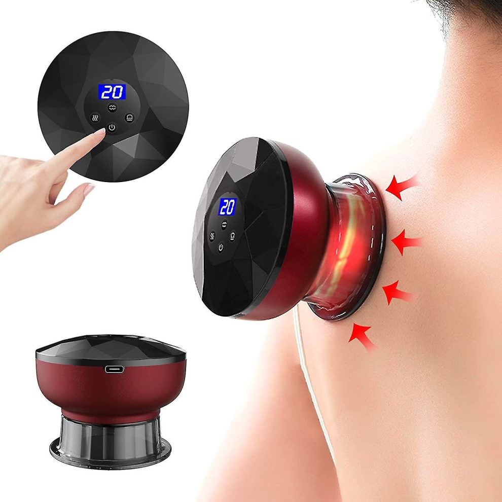 Electric Cupping Therapy Set,smart 3 In 1 Vacuum Cupping Massager,rechargeable Gua Sha Massager, Suction Heat Adjustable